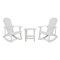 Merrick Lane Atlantic Adirondack Patio Furniture Set Includes All-Weather Rocking Chairs and Side Table